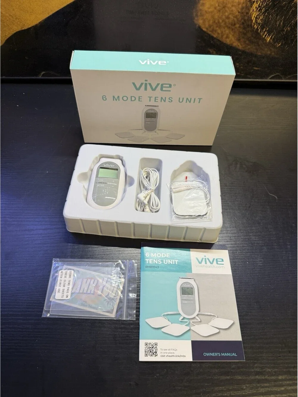 Vive 6 Mode TENS Unit Digital Pulse Massager Electrotherapy Muscle Relief